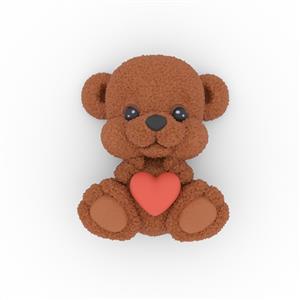 Silicone mold - bear with heart