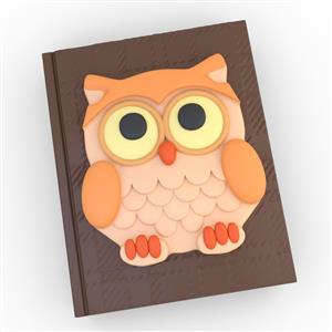 Silicone mold - Owl on the book