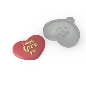 Silicone mold - heart with text (EN)