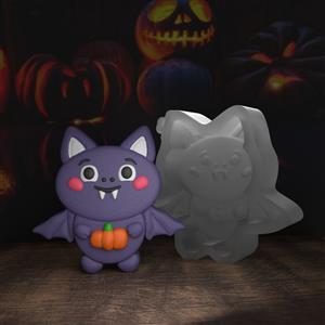 Silicone mold - Halloween cat holding pumpkin