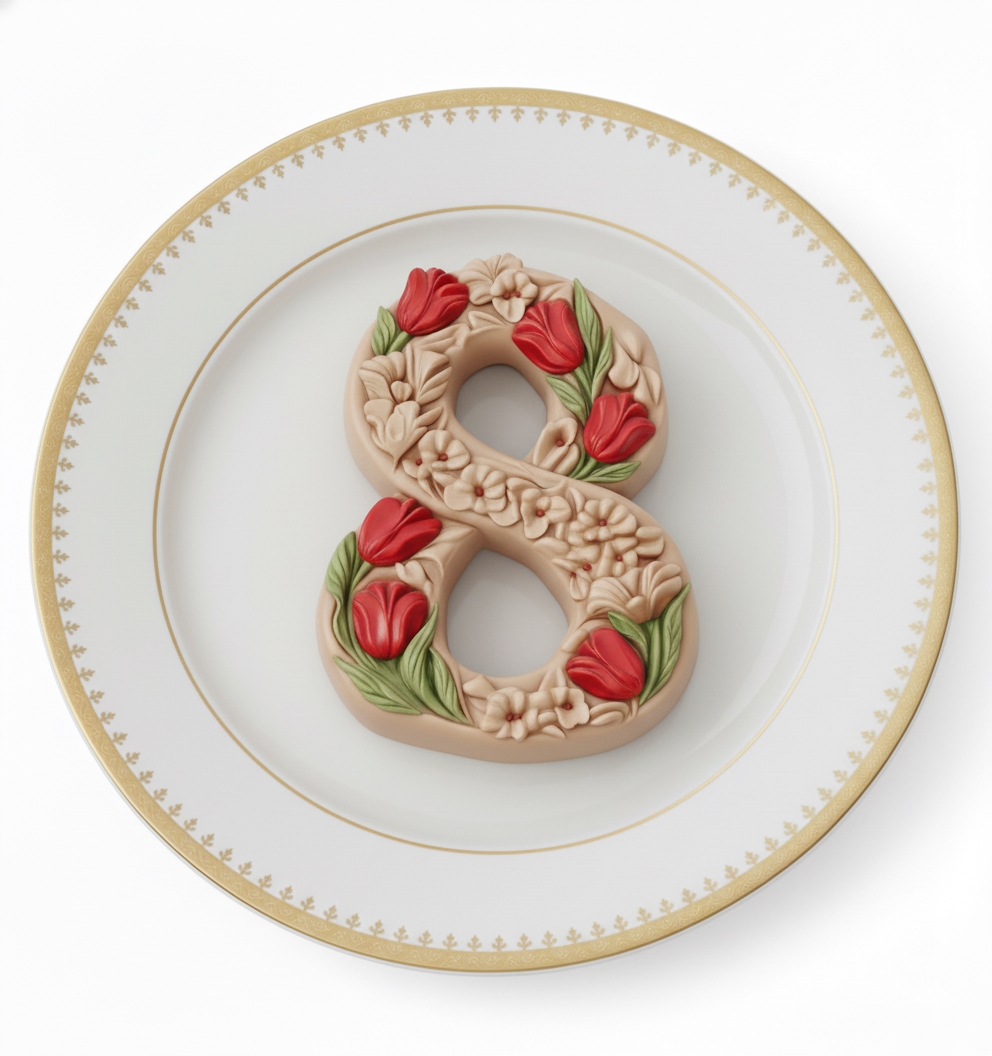 Silicone mold – 8th March with Tulips