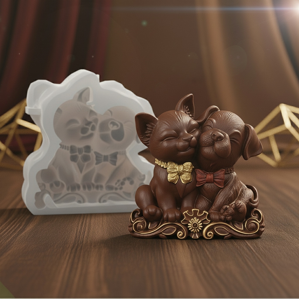 Silicone mold - Cat and Dog Friends