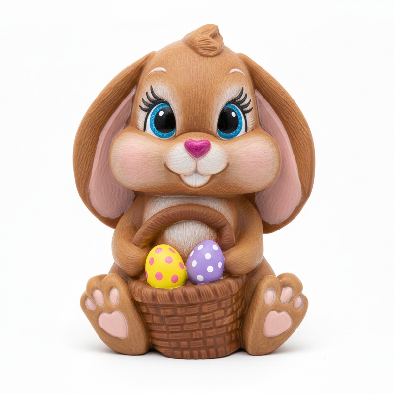 Rabbit with basket of eggs